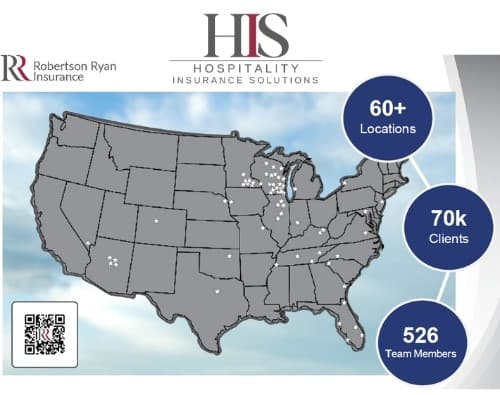 Robertson Ryan Insurance nationwide coverage map showing locations across the United States